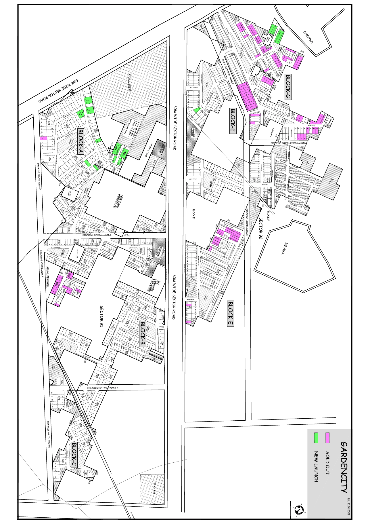 DLF Garden City 91-92 Site layout — Sectors 91 & 92 floor plan